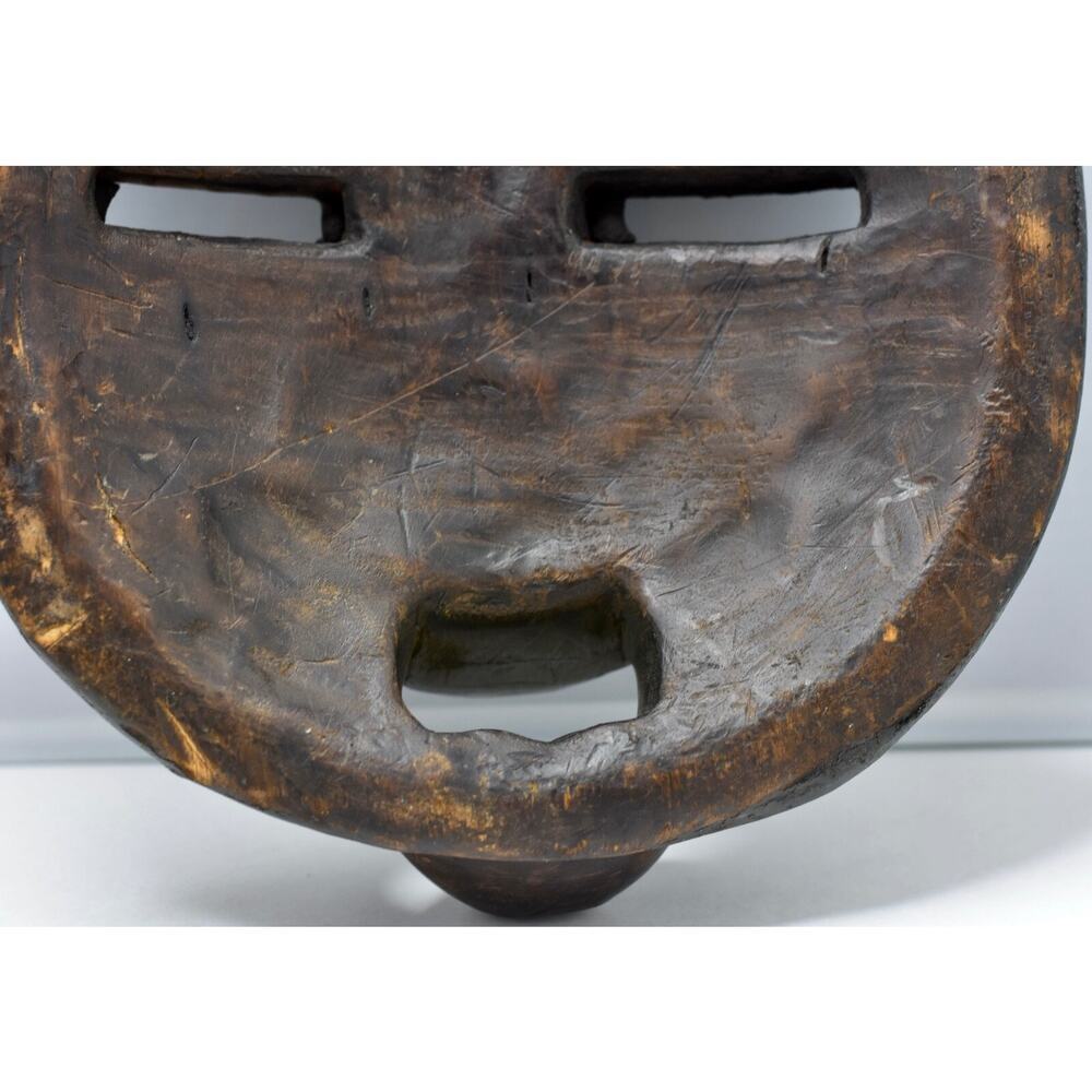 African Baluba Wood Brass Beaded Mask Luba Handmade Ceremonial Bantu Art - Picture 9 of 13